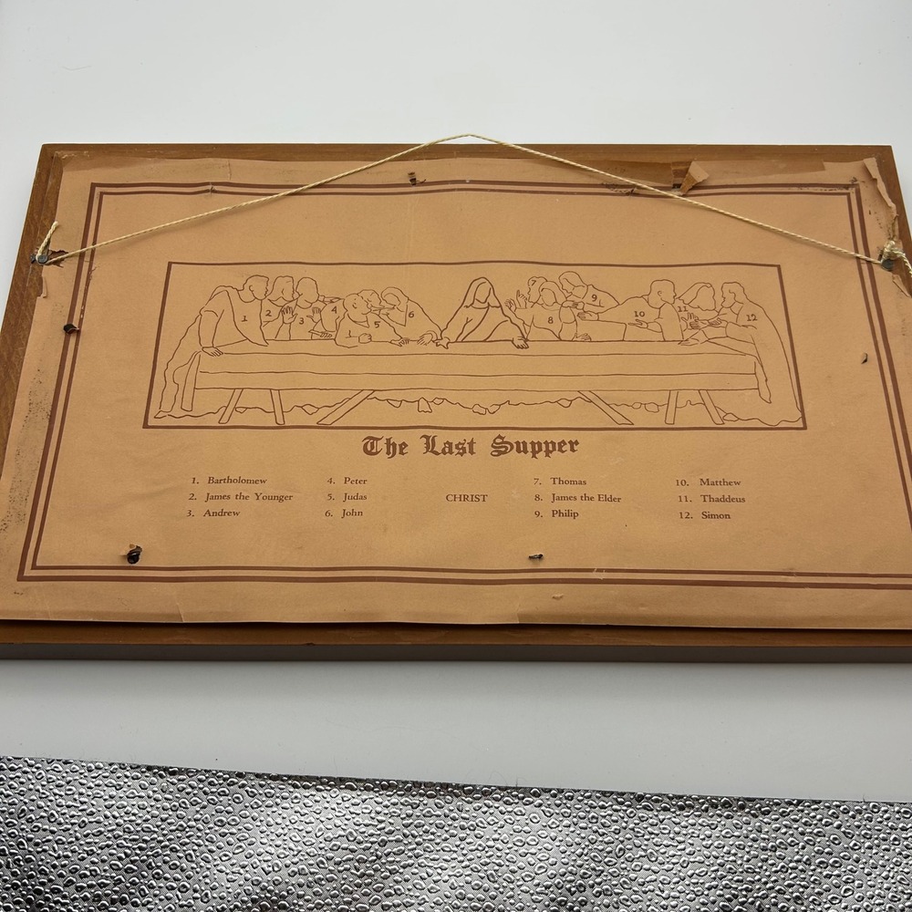 Vintage Copper Relief The‎ Last Supper 3D Metal Wall Art Plaque Framed Religious - Picture 13 of 15